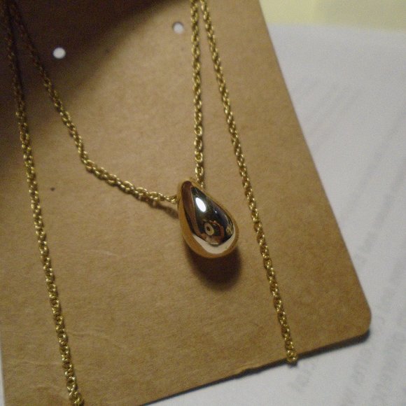 Zales Gold and Silver Necklace with Teardrop Pendant - Picture 4 of 7
